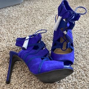 Gianni Bini blue lace up heels